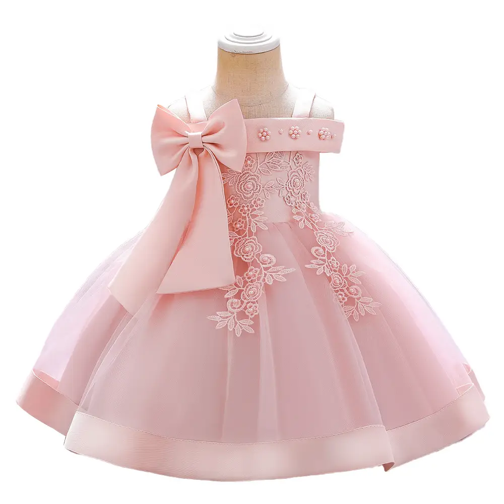 Pink Beaded Princess Dress for Girls Wedding Tutu - Image 12