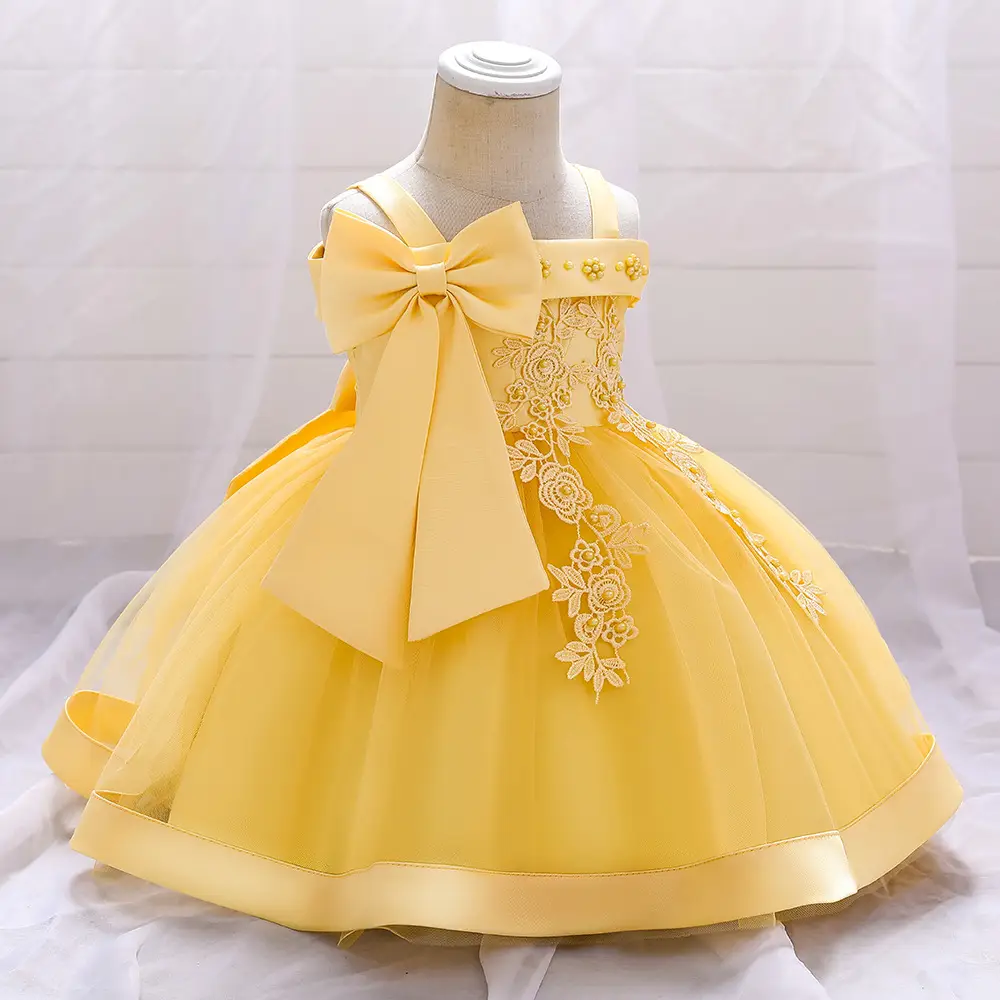 Pink Beaded Princess Dress for Girls Wedding Tutu - Image 2