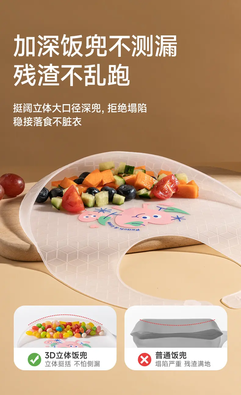 Waterproof Silicone Baby Bib with High Heat Design — feature 5