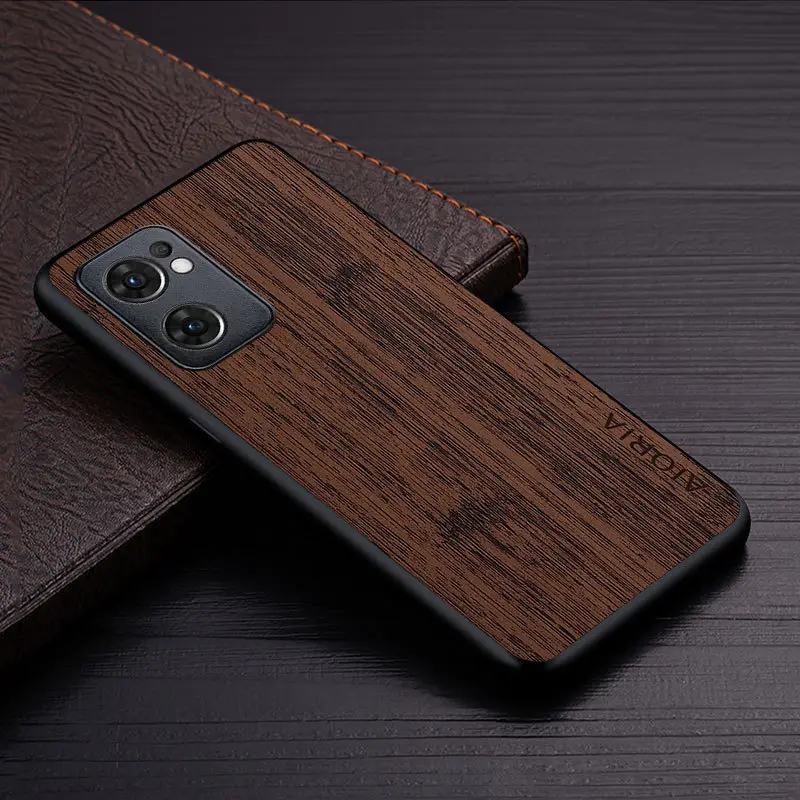 OPPO Reno 7-5G Phone Case Wooden PU Leather - Image 4