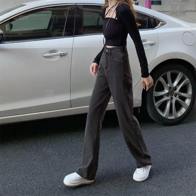 Black Grey Mop Pants Women 2022 New Style - Image 6