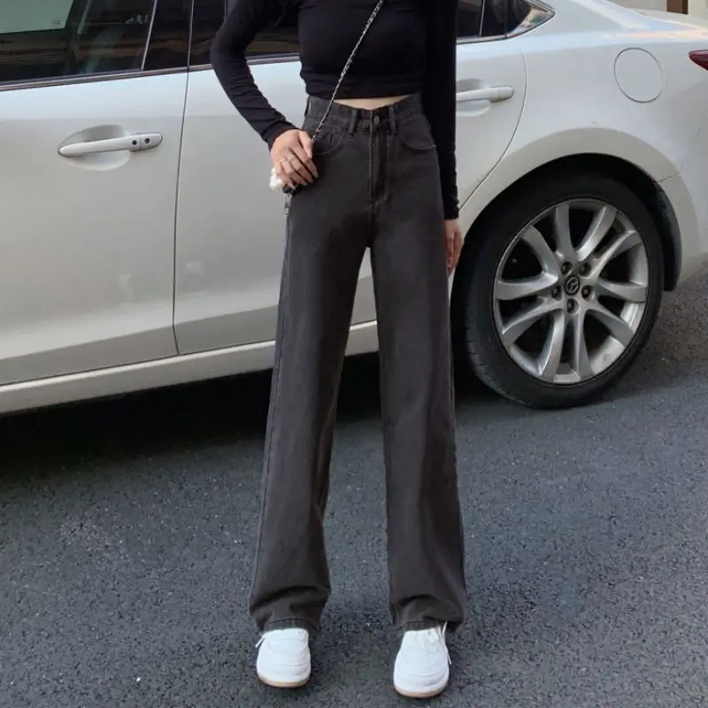 Black Grey Mop Pants Women 2022 New Style - Image 7