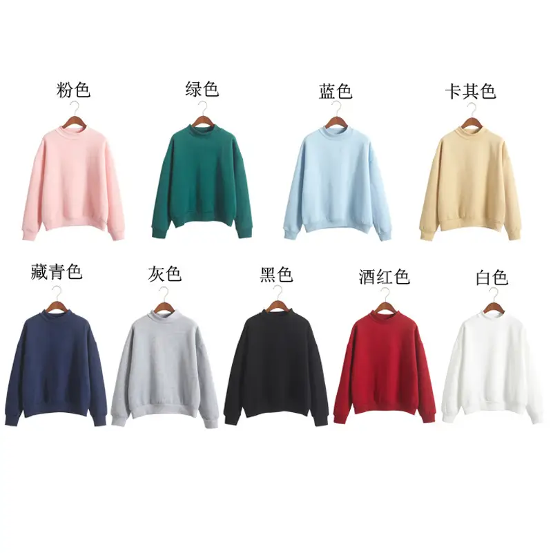 Women's Navy Blue Loose Fleece Sweater 4 Size Fall Winter - Image 10
