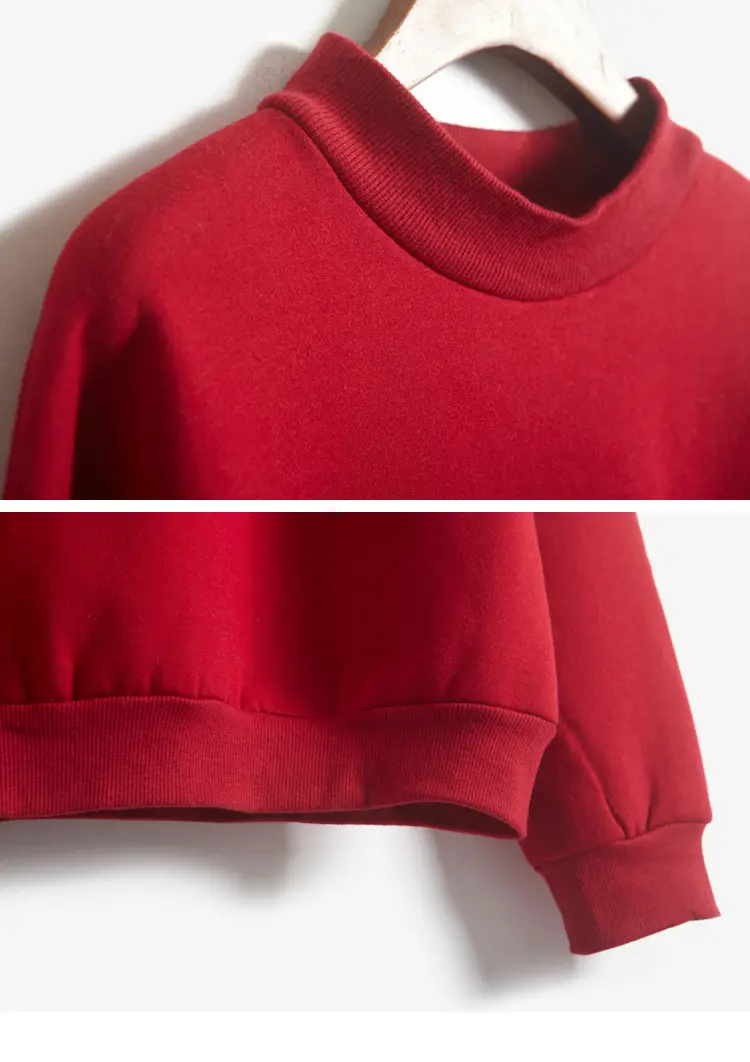 Women's Navy Blue Loose Fleece Sweater 4 Size Fall Winter — feature 15