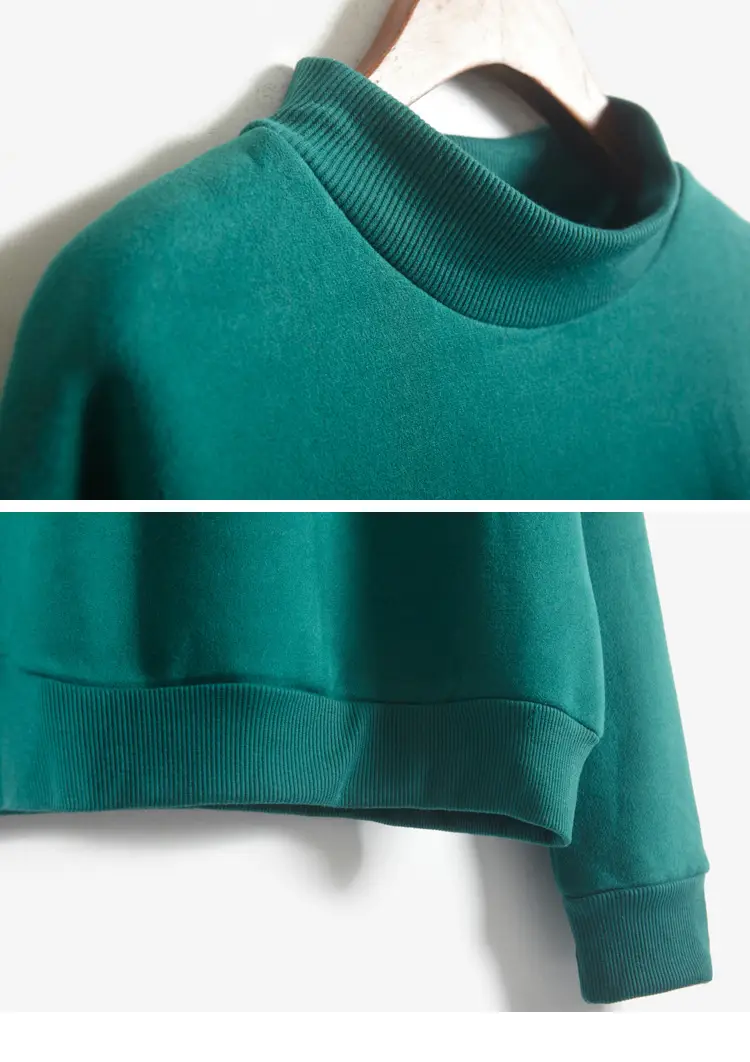 Women's Navy Blue Loose Fleece Sweater 4 Size Fall Winter — feature 23
