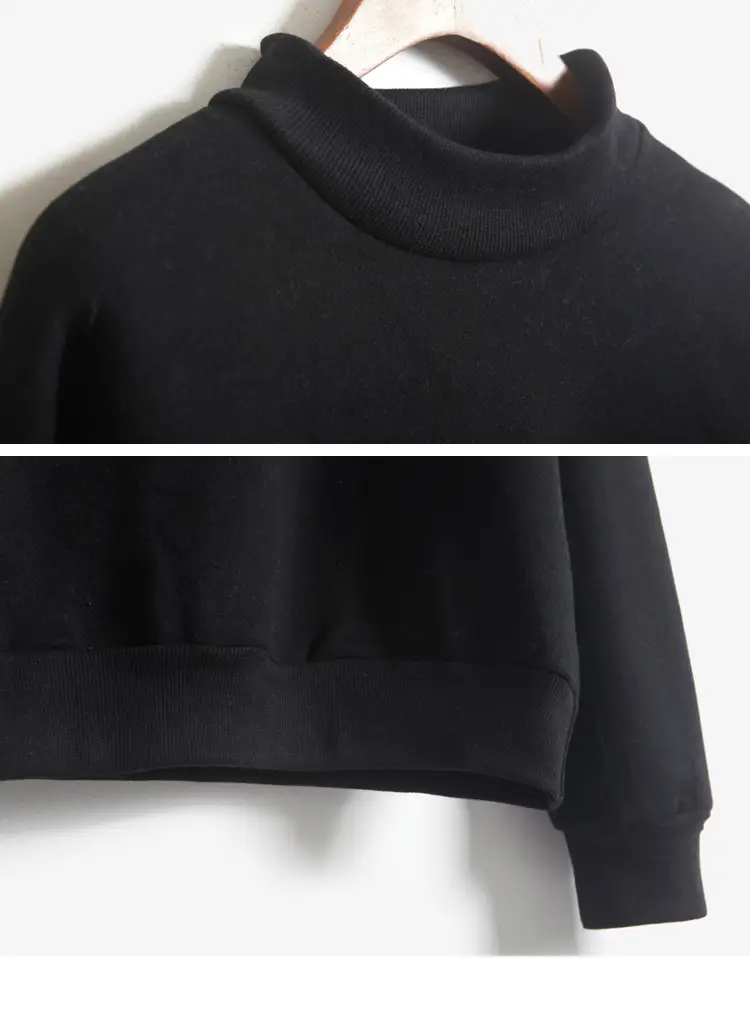 Women's Navy Blue Loose Fleece Sweater 4 Size Fall Winter — feature 29