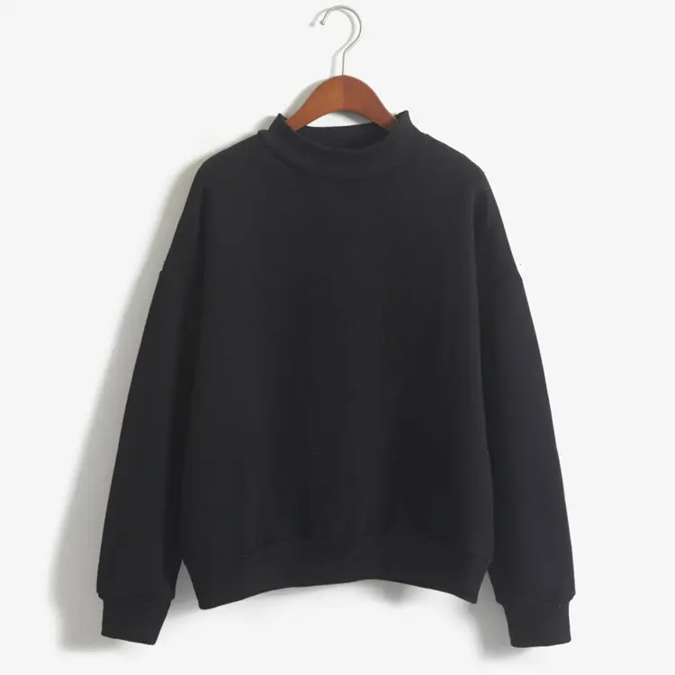 Women's Navy Blue Loose Fleece Sweater 4 Size Fall Winter - Image 5