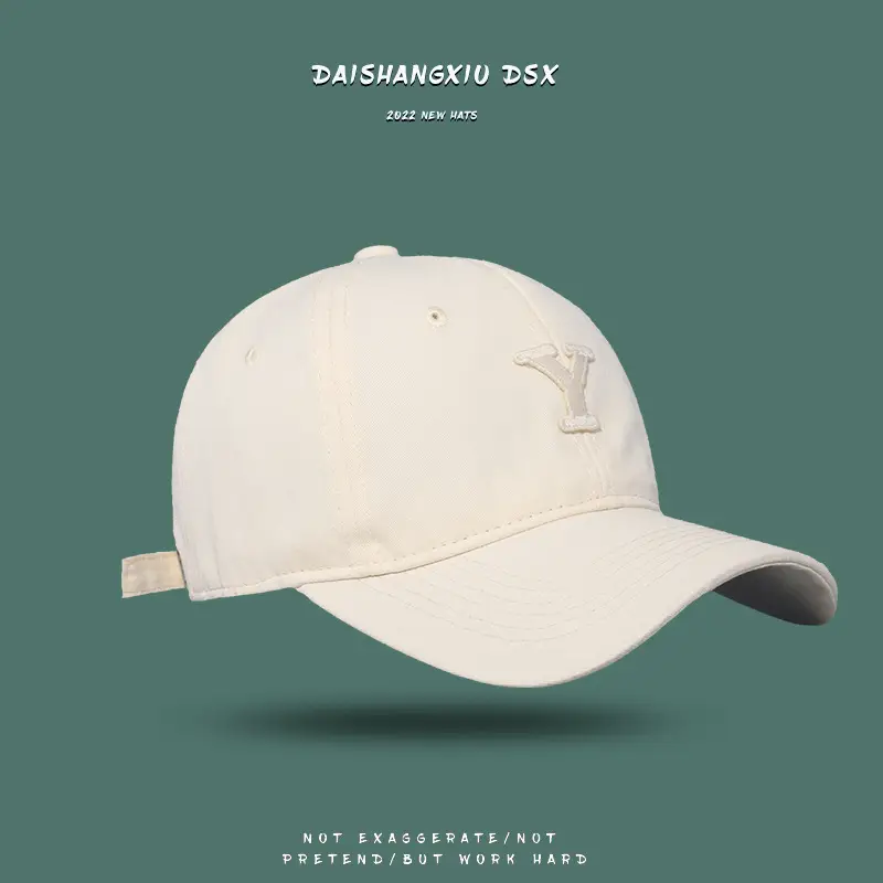 Women White Letter Y Cap Sunscreen Summer - Image 3