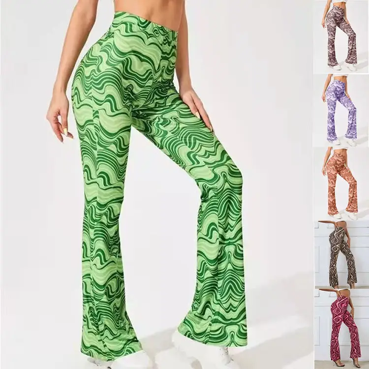 Women's Water Ripple Flared Pants Brown - Image 2