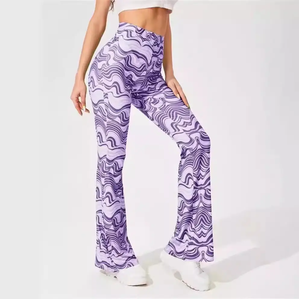 Women's Water Ripple Flared Pants Brown - Image 3