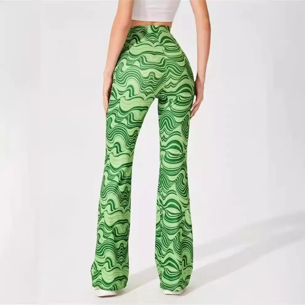 Women's Water Ripple Flared Pants Brown - Image 4