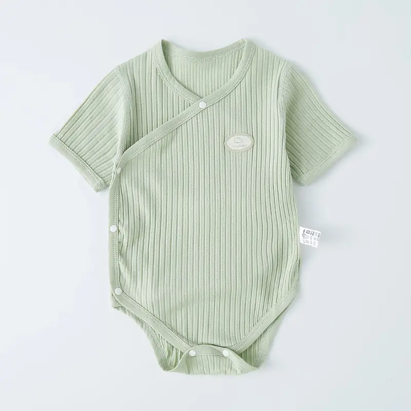 Baby's Green Striped Wrap Body Shorts Set