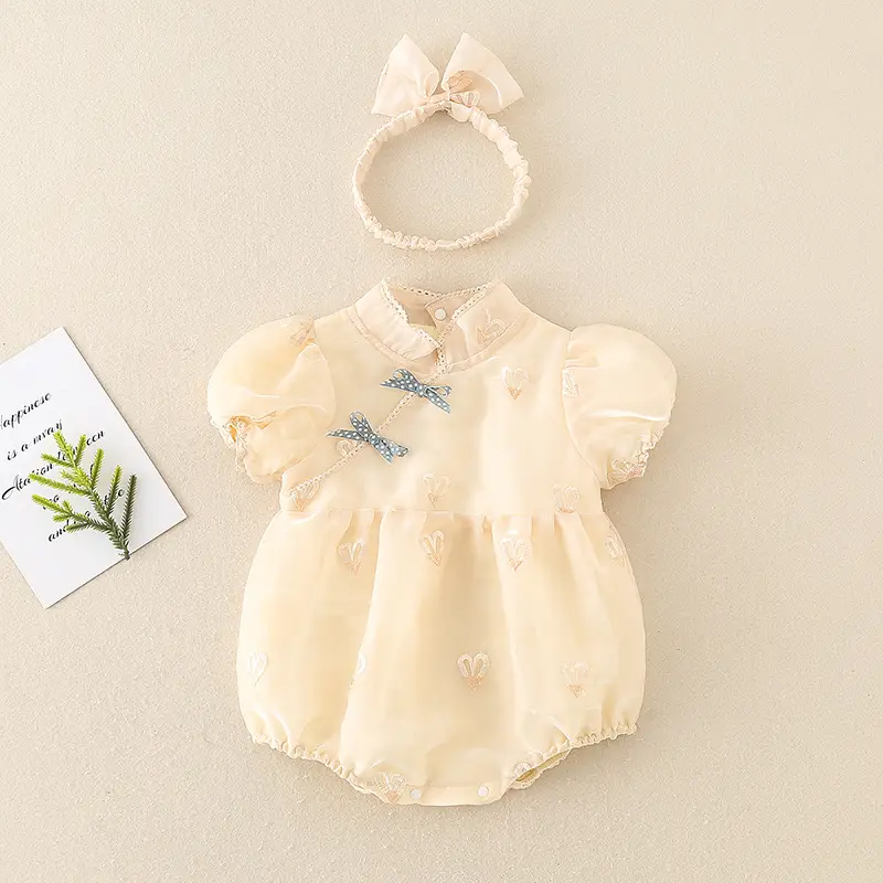 Newborn Girl Jumpsuit Summer Harem Chinese Style - Image 3