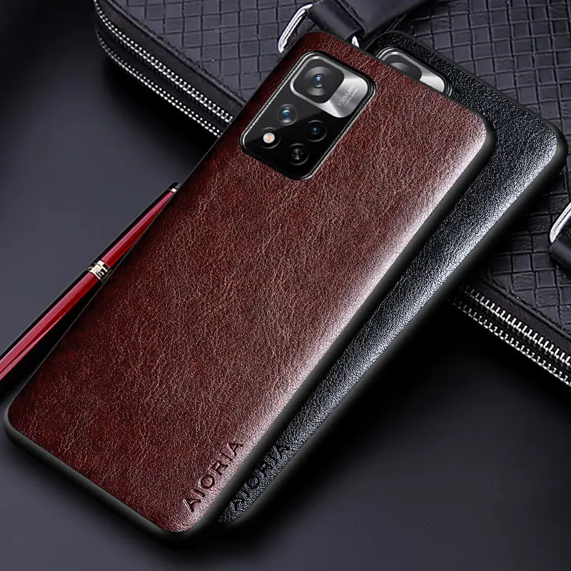 Xiaomi Redmi Note 11 Pro Phone Case PU Leather Black