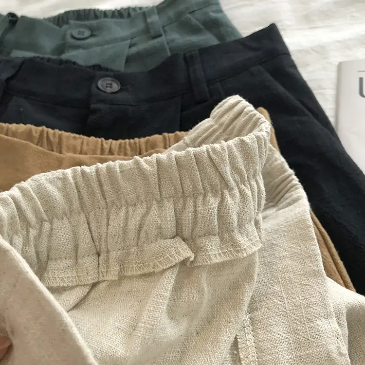2025 Linen Wide Leg Shorts Japanese Style High Waist — feature 17