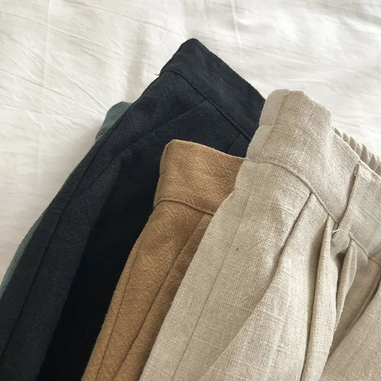 2025 Linen Wide Leg Shorts Japanese Style High Waist — feature 7