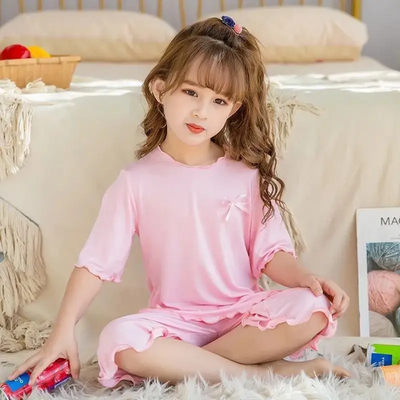 Girls Pink Pajama Set for Summer Comfort - Image 8