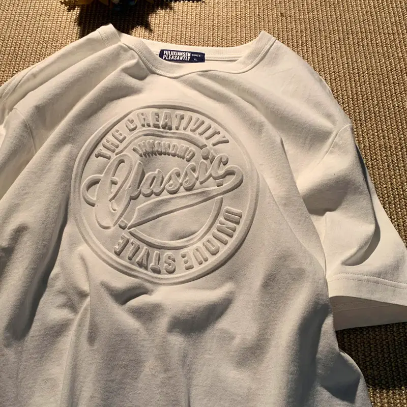 Women Korean Style 3D Printed Cotton T-Shirt White — feature 24