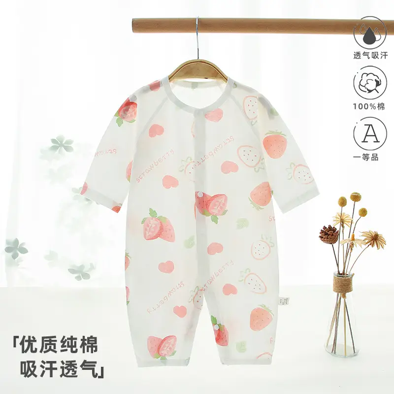 Baby Cotton Jumpsuit Summer Newborn Long Sleeve - Image 4