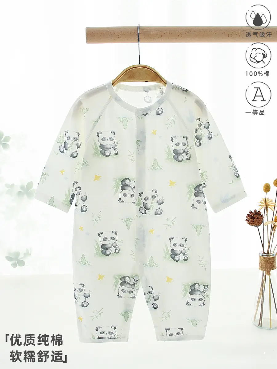 Baby Cotton Jumpsuit Summer Newborn Long Sleeve - Image 7