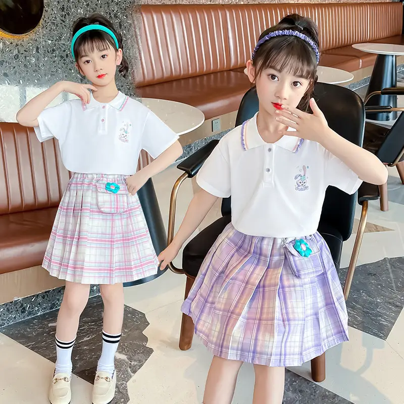 Girls Pleated Skirt Bag Suit Summer 2025 - Image 2