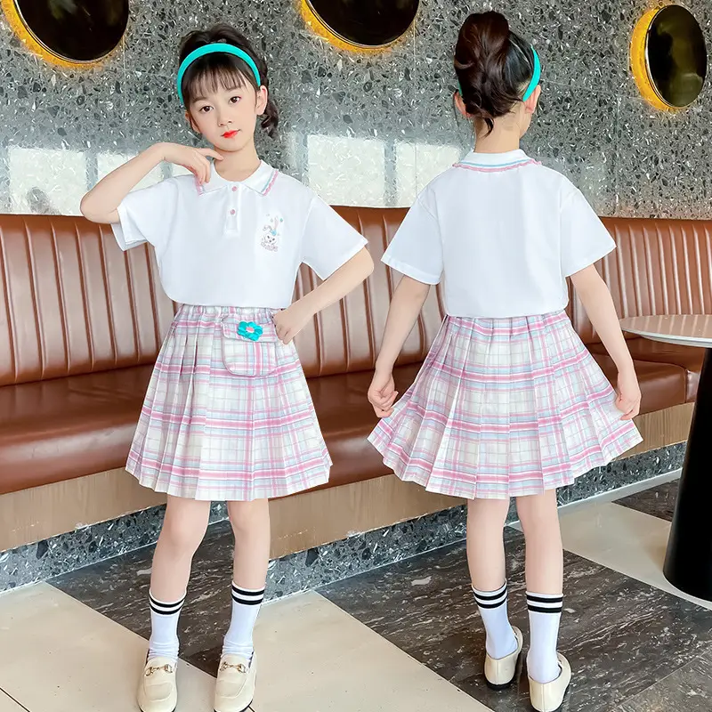 Girls Pleated Skirt Bag Suit Summer 2025 - Image 5