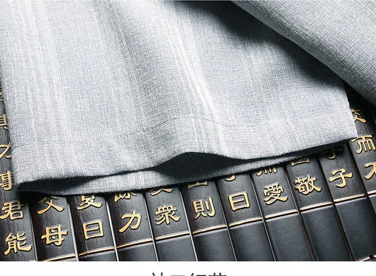 Men Blue Gray Striped Short Sleeve Shirt — feature 13