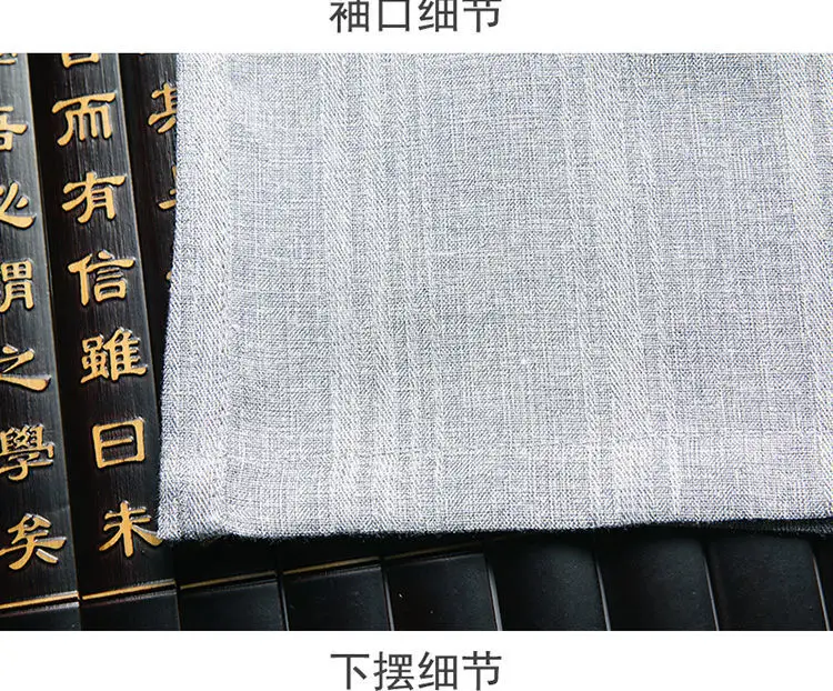 Men Blue Gray Striped Short Sleeve Shirt — feature 14