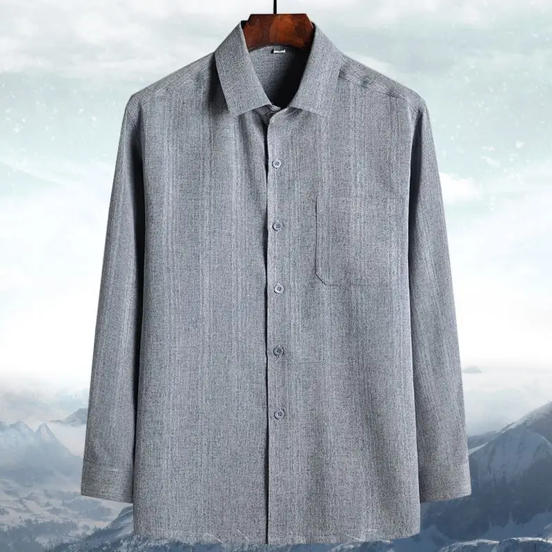 Men Blue Gray Striped Short Sleeve Shirt - Image 6