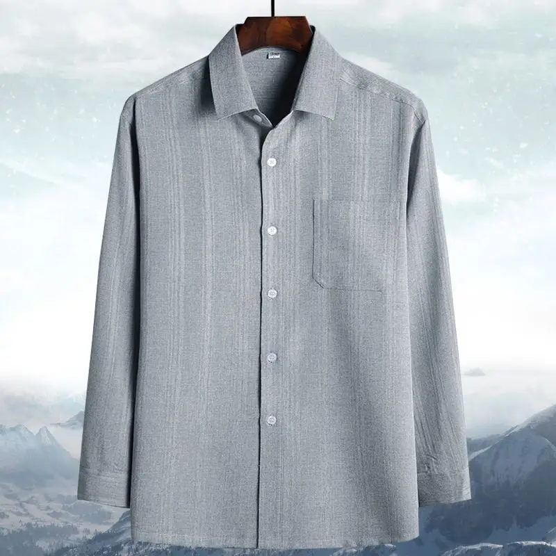 Men Blue Gray Striped Short Sleeve Shirt - Image 8