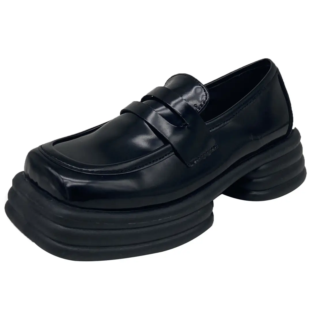 Japanese-Style Square-Toe Loafers for Women, Spring Platform Thick-Soled Leather Shoes, 2022 College Style Single Shoes, Trendy Retro Style - Image 7