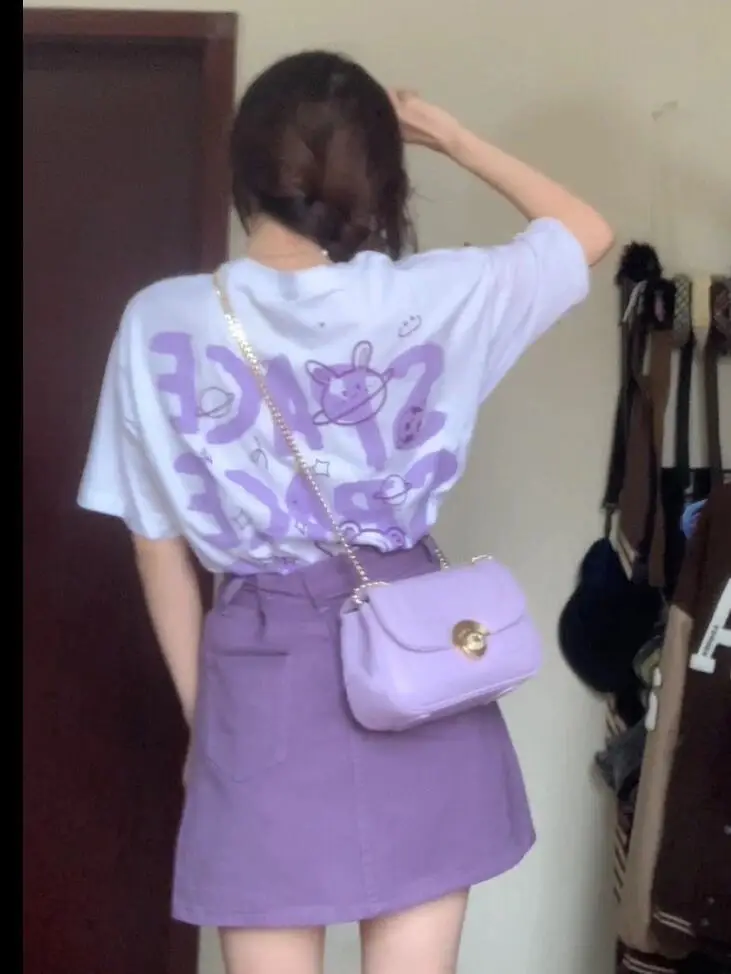 Vintage Purple Denim Hip Skirt Women Summer — feature 4