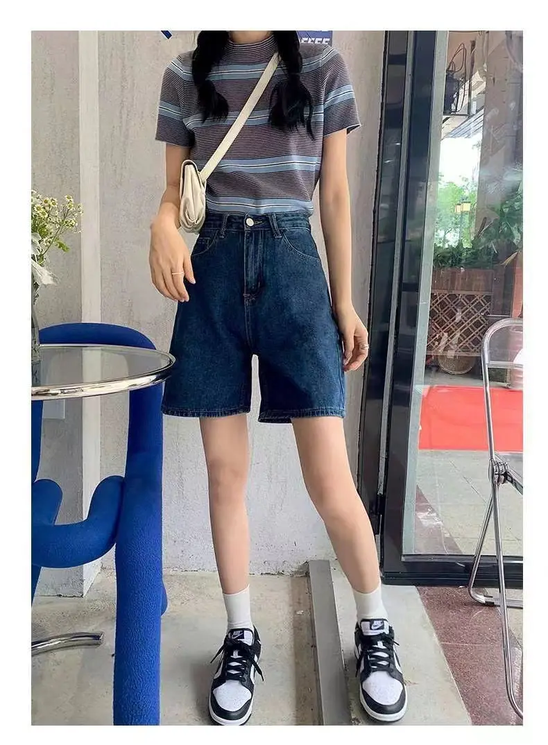 Women Denim Shorts High Waist Light Blue 2025 — feature 14
