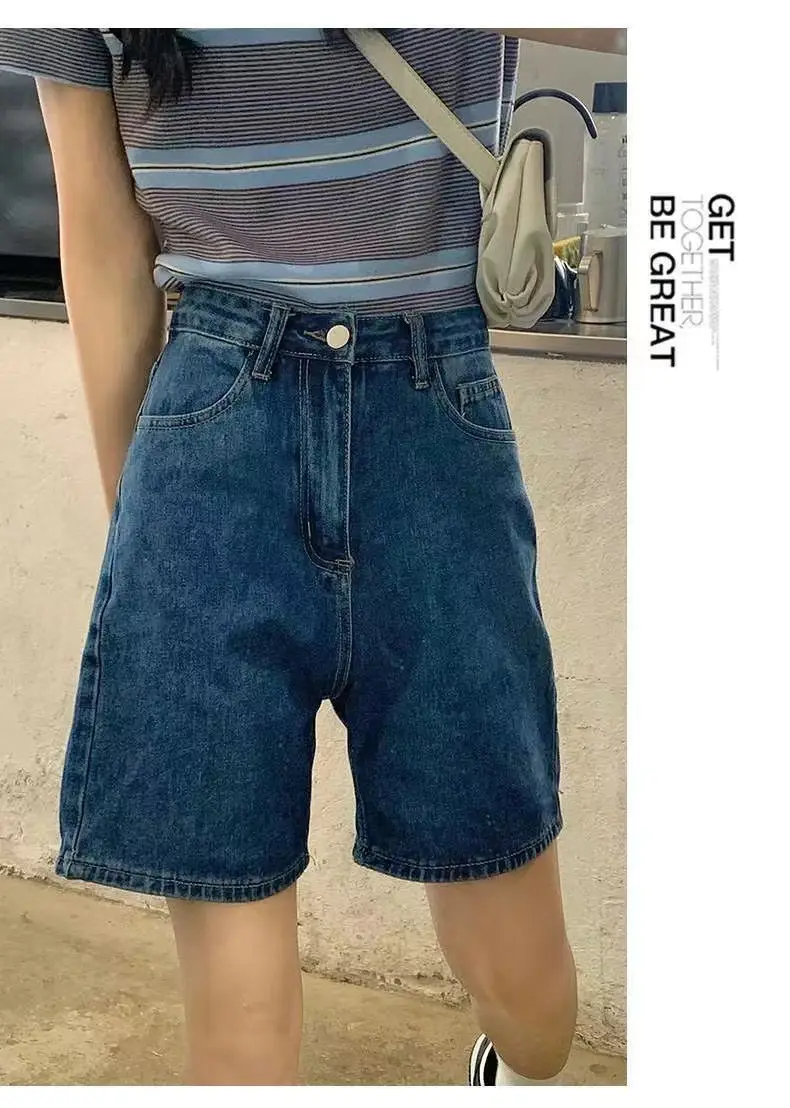 Women Denim Shorts High Waist Light Blue 2025 — feature 16