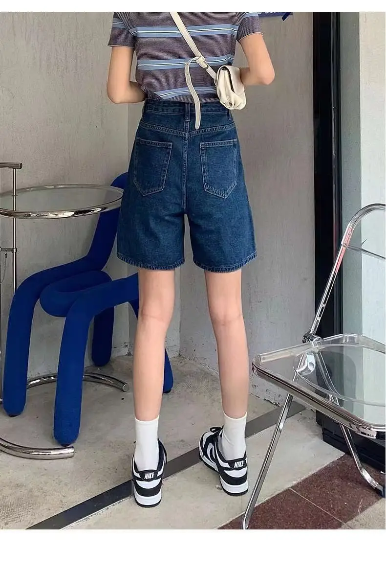 Women Denim Shorts High Waist Light Blue 2025 — feature 18