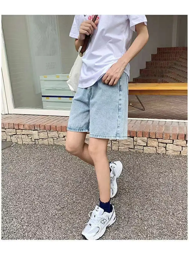 Women Denim Shorts High Waist Light Blue 2025 — feature 19
