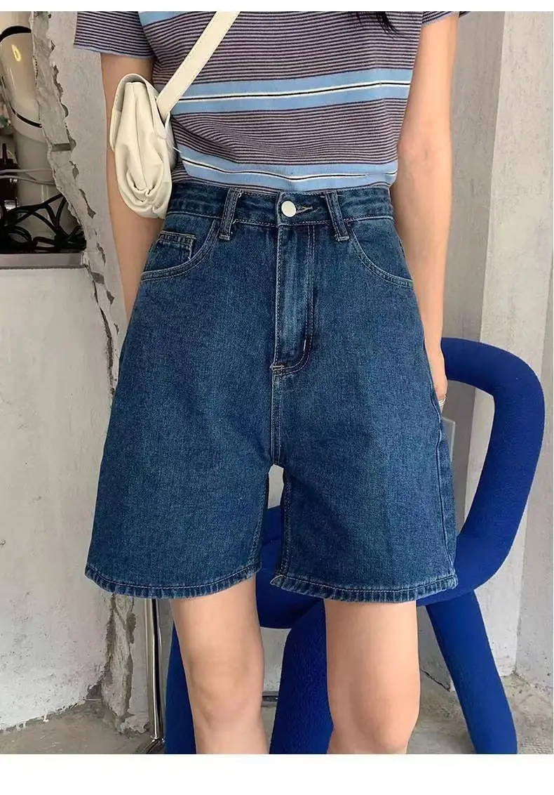 Women Denim Shorts High Waist Light Blue 2025 — feature 9