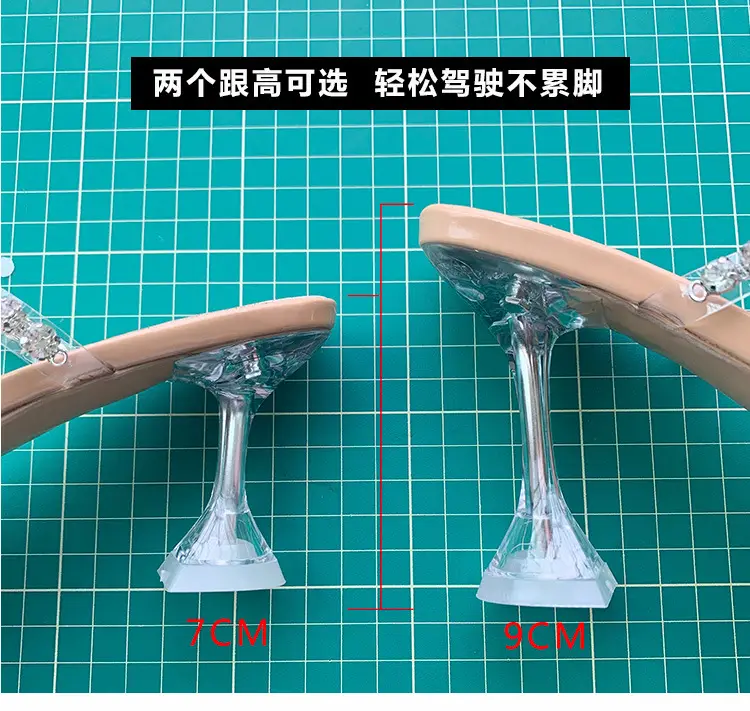 Transparent High Heels women's summer 2023 New Fashion Net red stiletto heel strap sandals outdoor rhinestone sandals — feature 7