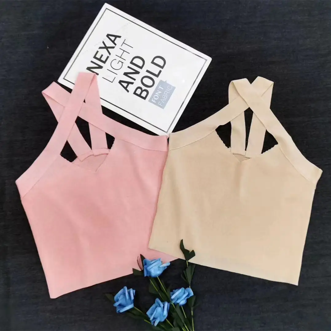 White Halter Top with Cutout for Women