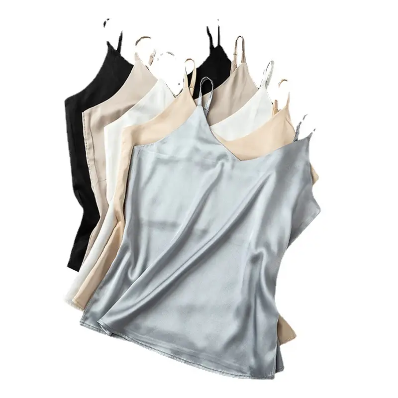 Women's Silk V-Neck Inner Vest Adjustable Ice Silk - Image 10