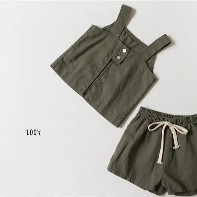 New Kids Cotton Linen Shorts Beige Loose Fit - Image 6