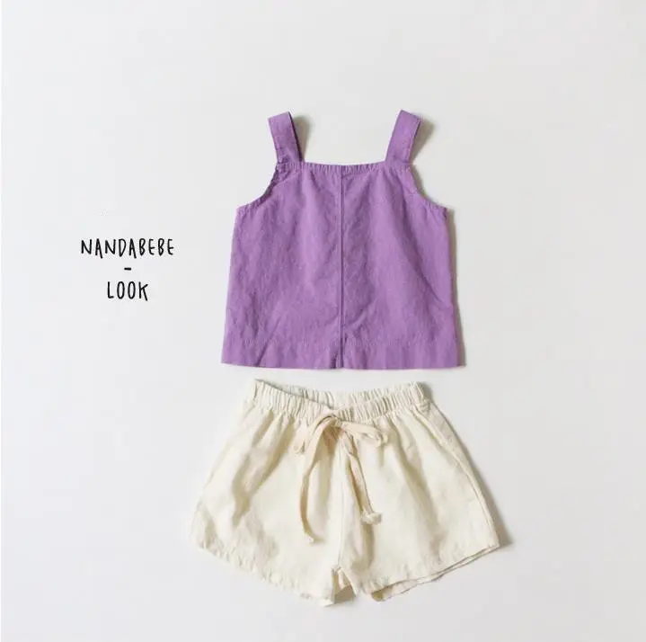 New Kids Cotton Linen Shorts Beige Loose Fit - Image 7