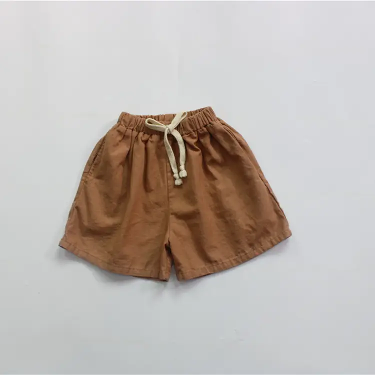 New Kids Cotton Linen Shorts Beige Loose Fit — feature 7