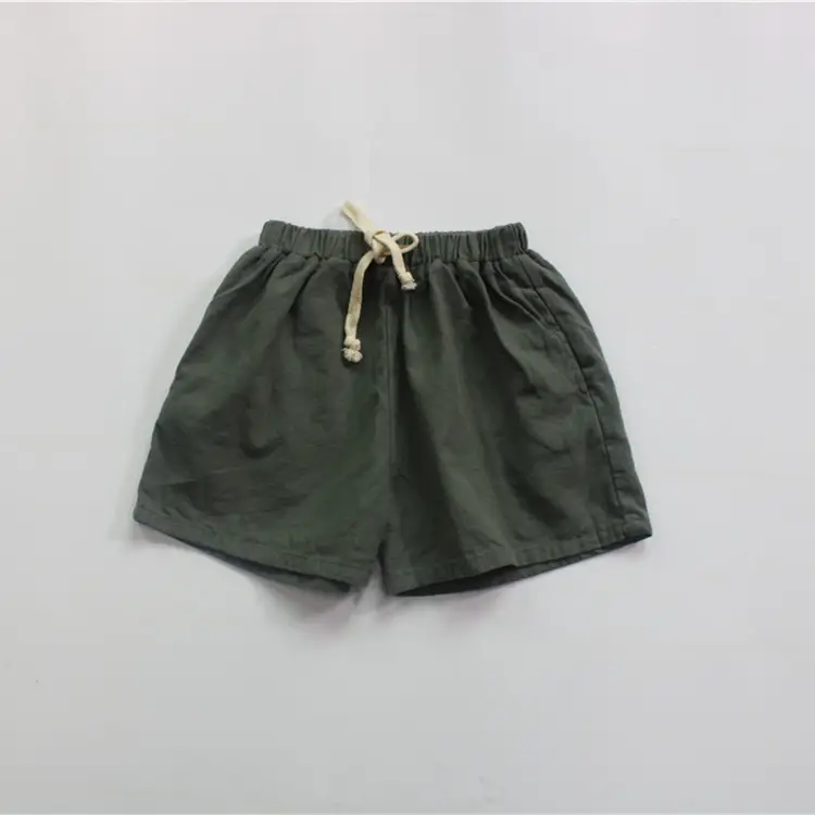 New Kids Cotton Linen Shorts Beige Loose Fit - Image 2