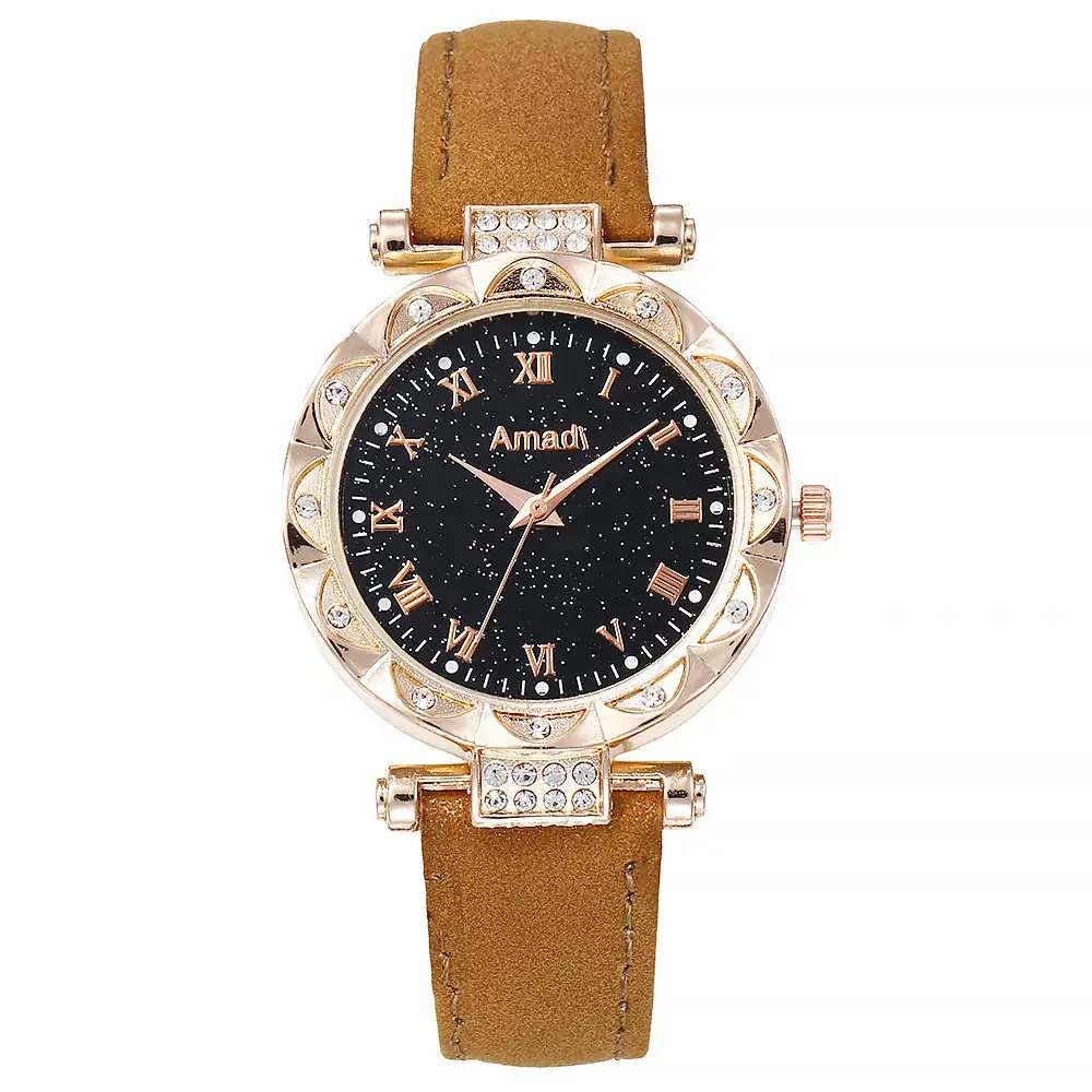 Women's Luminous Watch Set 3Pcs Red Strap Starry Design - Image 12