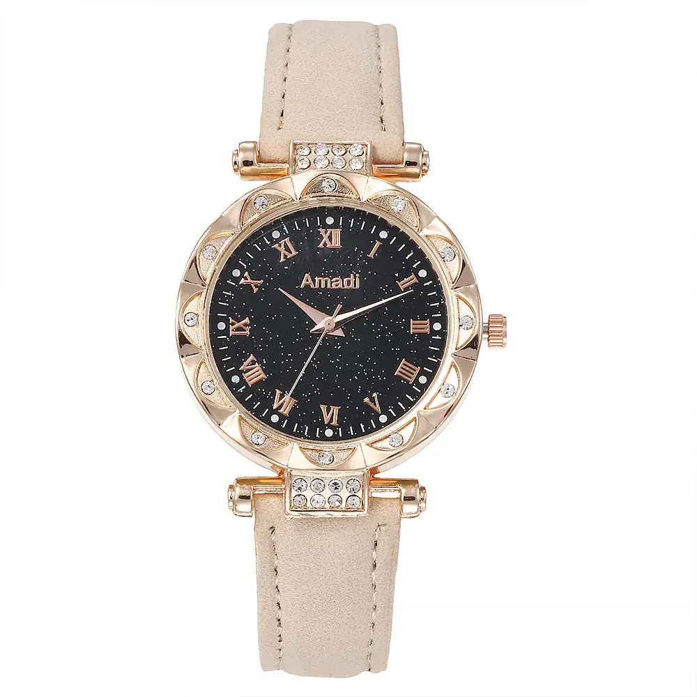 Women's Luminous Watch Set 3Pcs Red Strap Starry Design - Image 7