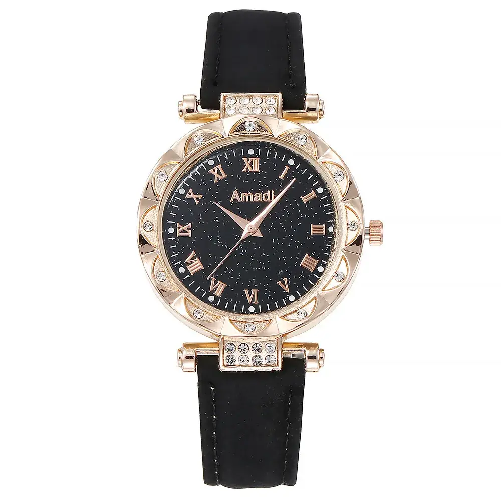 Women's Luminous Watch Set 3Pcs Red Strap Starry Design - Image 8