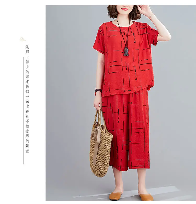 Women Korean Loose Western Wide Pants Summer Set — feature 5