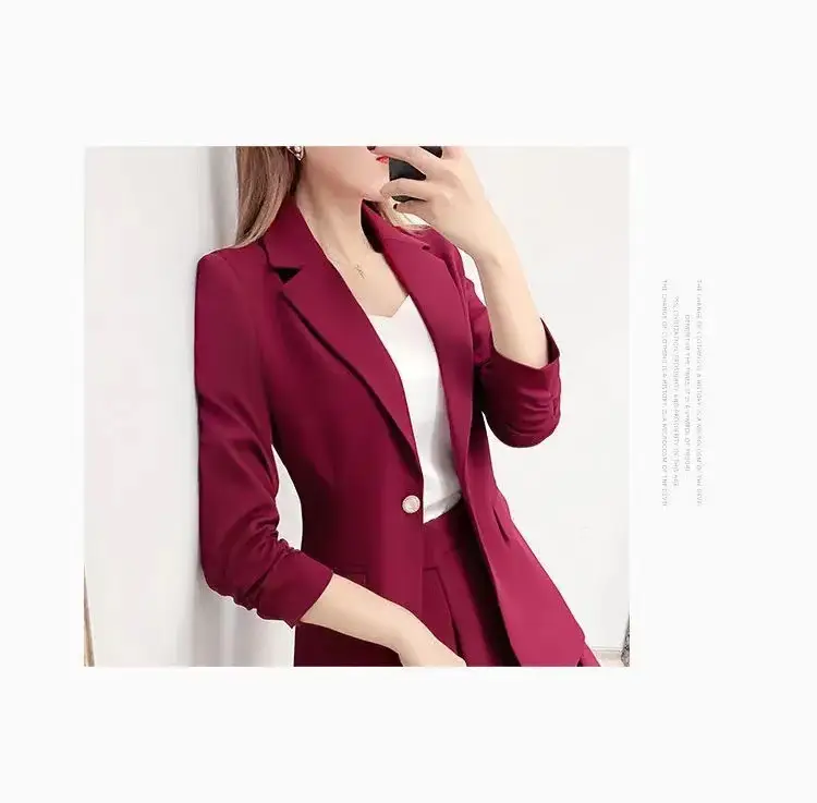 Red 2-Piece Women's Suit with Pleated Skirt — feature 10