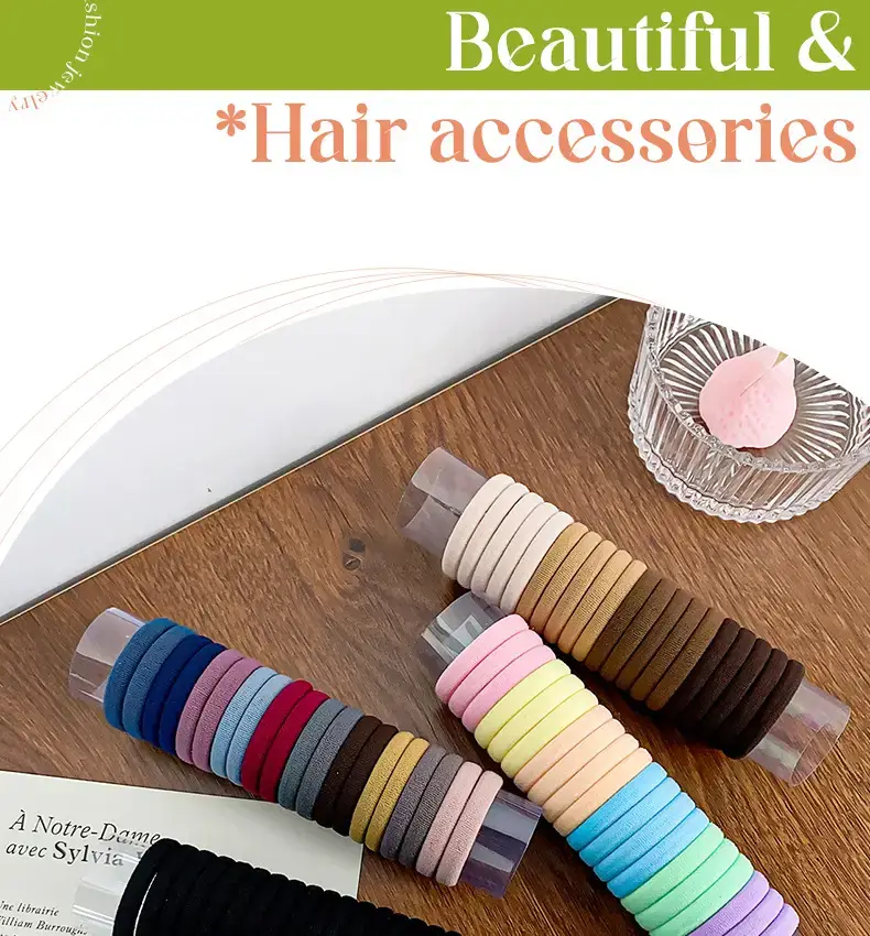 20 Pc Colorful Hair Tie Towel Ring Set — feature 1